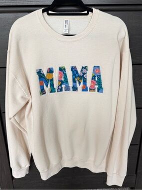 Little Sleepies Custom “MAMA” sweater in Folk Floral